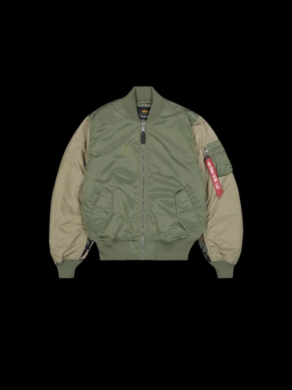 ALPHA INDUSTRIESBomber"MA-1 Camo Back Embroidery"color verde