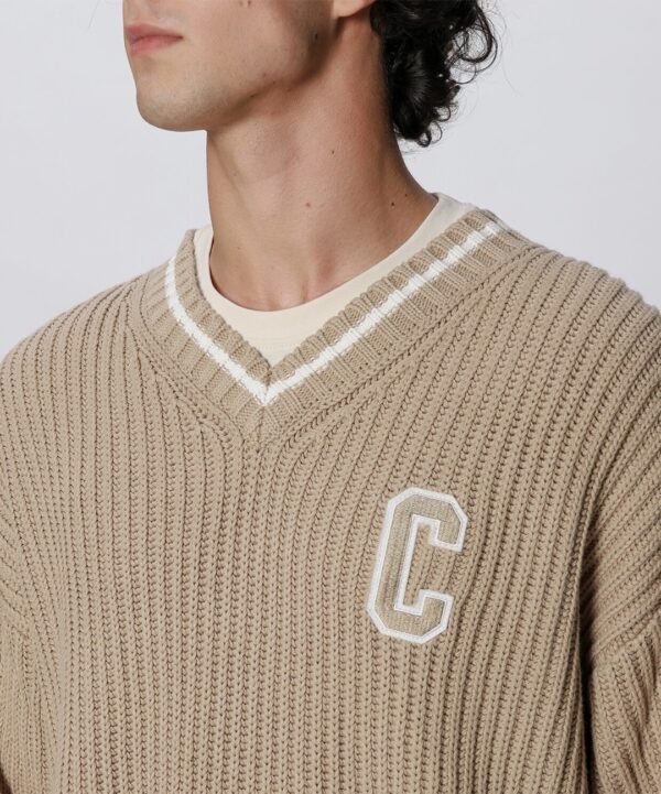 CHAMPION Jersey cuello pico color beige