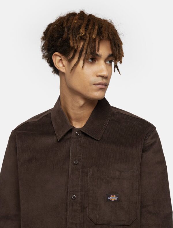 DIKIES Camisa " CORDUROY SHIRT LS CHOCOLATE BROWN "