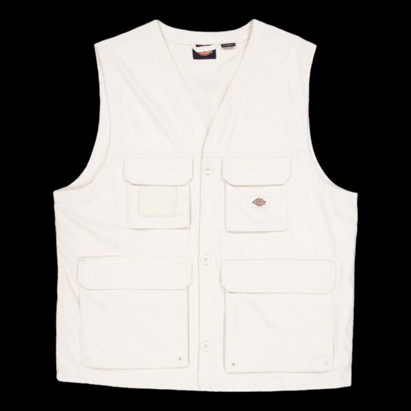 DIKIES Chaleco " FISHERSVILLE VEST WHITECAP GRAY " color crudo