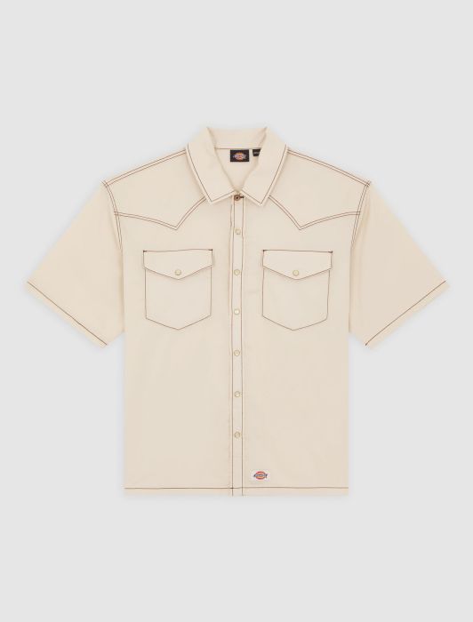 DIKIES Camisa " RIVER RANCH WORK SHIRT SS WHITECAP GRAY " color crudo