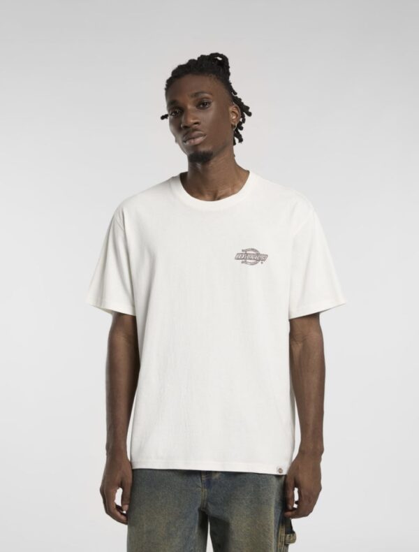 DIKIES Camiseta " WOOD LOGO TEE EGRET " color crudo