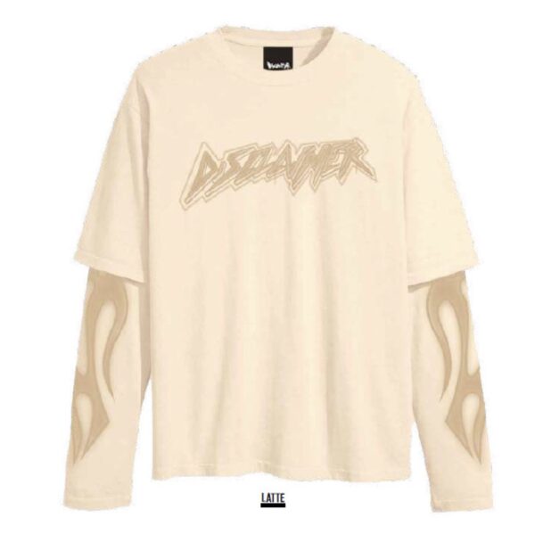 DISCLAIMERCamiseta doble manga logo color crudo