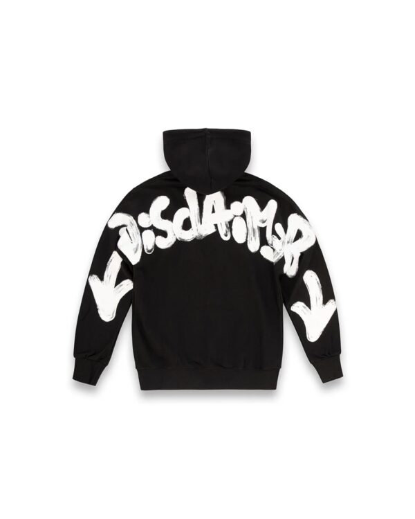 DISCLAIMERSudadera capucha logo trasero color negro