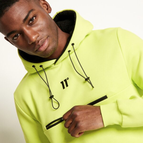 11 DEGREES Sudadera "Oversized Pullover Hoodie " color amarillo limon