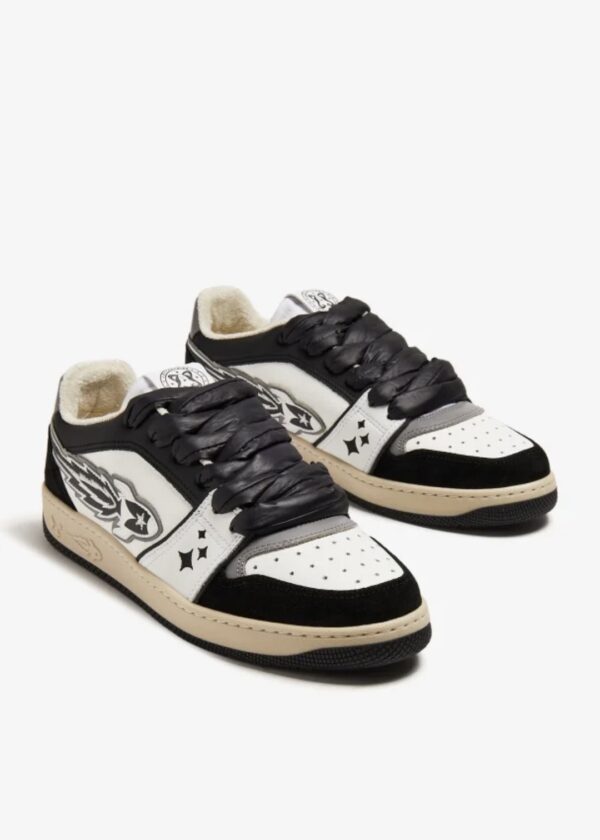 ENTERPRISE JAPAN Sneakers " EJ EGG ROCKET - LOW SNEAKER CALF LEATHER/TUMBLED WHITE/BLACK