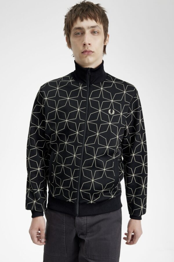 FRED PERRY Chaqueta " GEOMETRIC PRINT TRACK JACKET " color negro