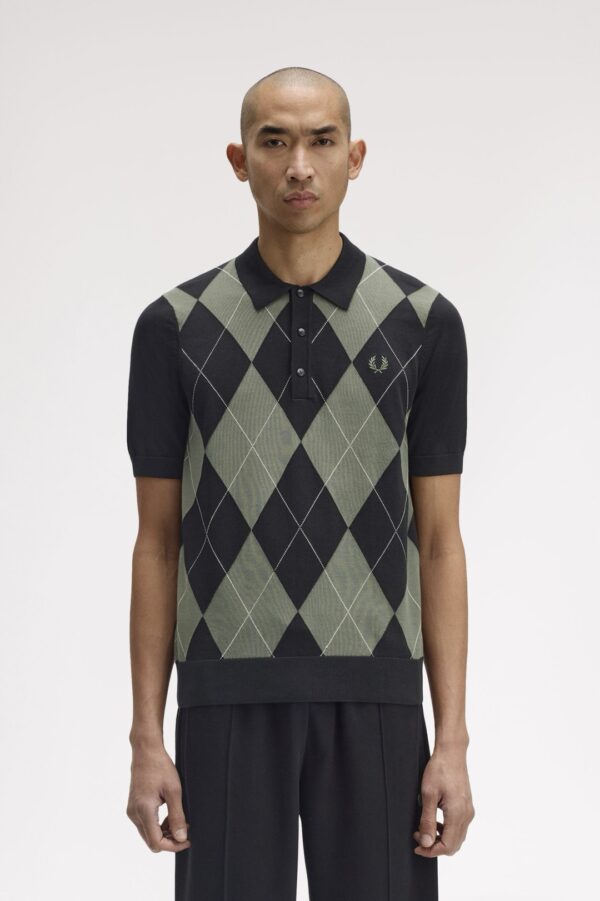 FRED PERRYPolo"ARGYLE KNITTED SHIRT"color negro