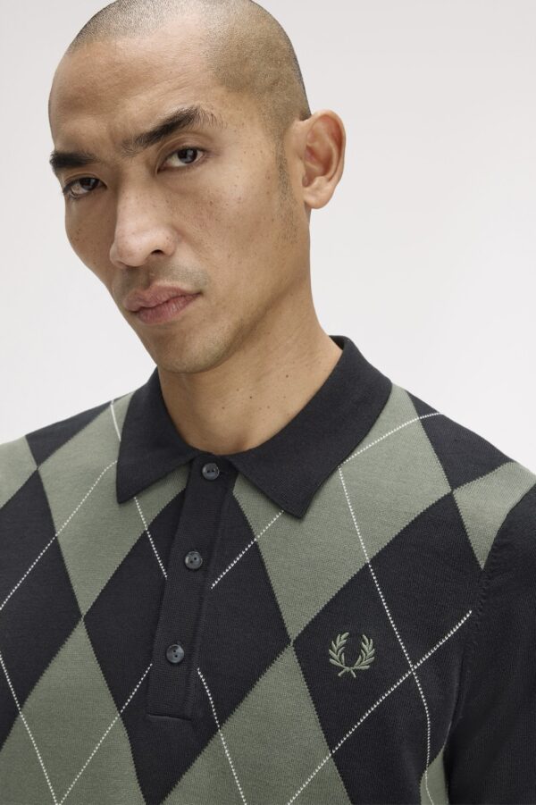FRED PERRYPolo"ARGYLE KNITTED SHIRT"color negro