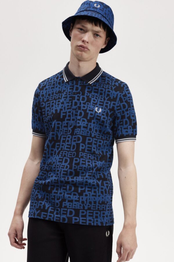 FRED PERRY Polo " Graphic Text " color azul