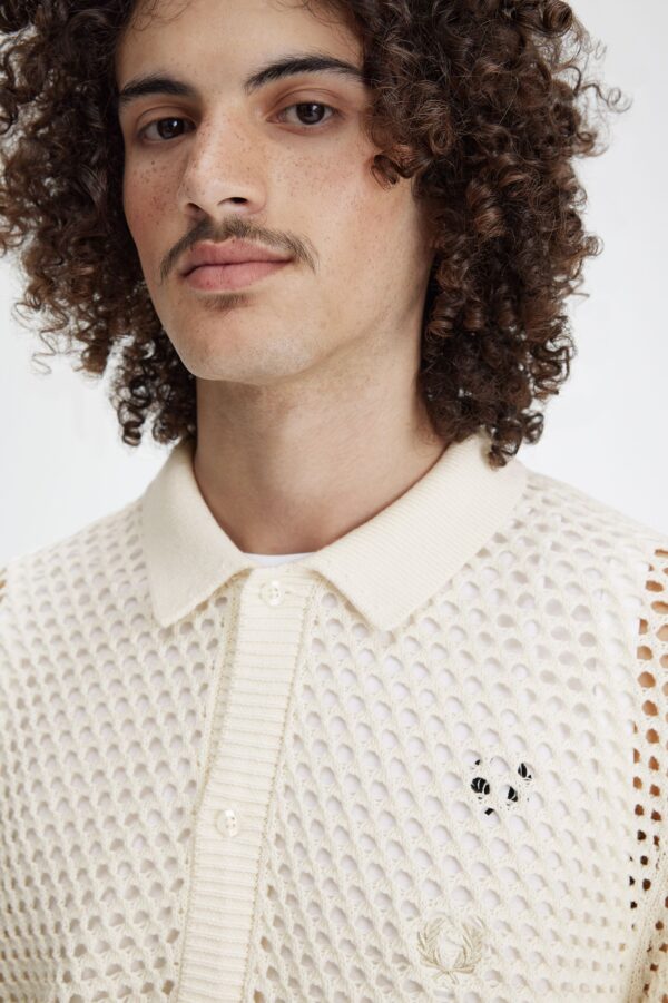 FRED PERRY Camisa " LACE BUTTON THROUGH SHIRT " color crudo