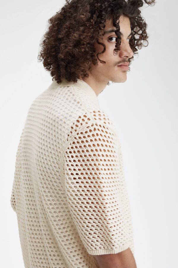 FRED PERRY Camisa " LACE BUTTON THROUGH SHIRT " color crudo