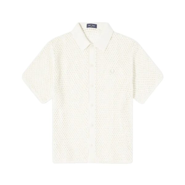 FRED PERRY Camisa " LACE BUTTON THROUGH SHIRT " color crudo