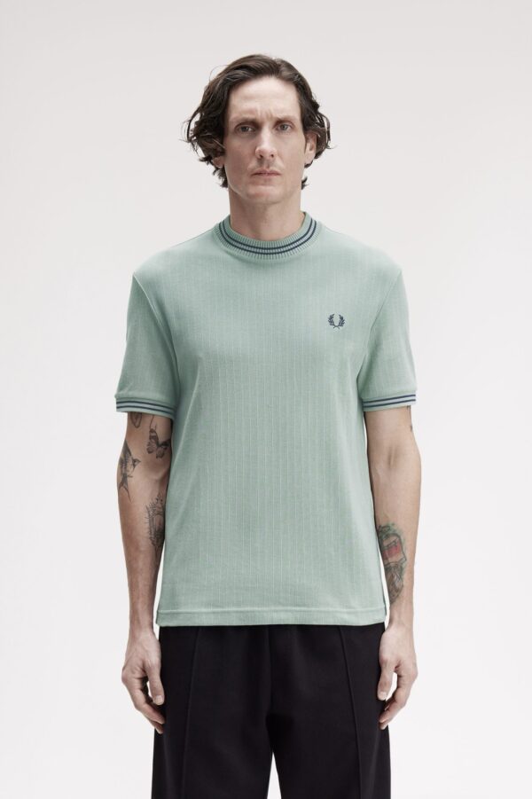 FRED PERRYCamiseta punto"RIBBED JERSEY T-SHIRT"color verde