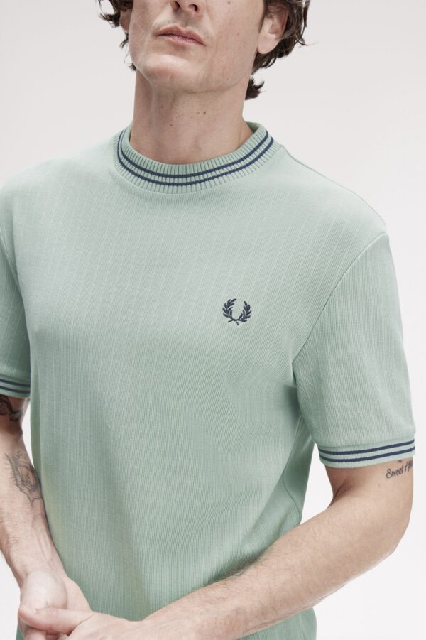 FRED PERRYCamiseta punto"RIBBED JERSEY T-SHIRT"color verde