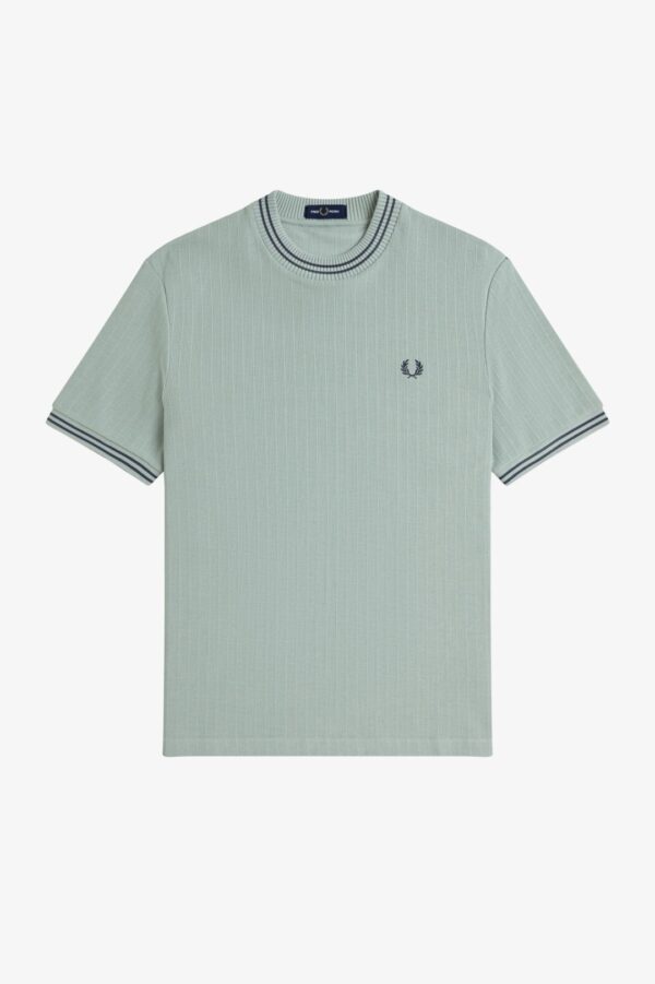 FRED PERRYCamiseta punto"RIBBED JERSEY T-SHIRT"color verde
