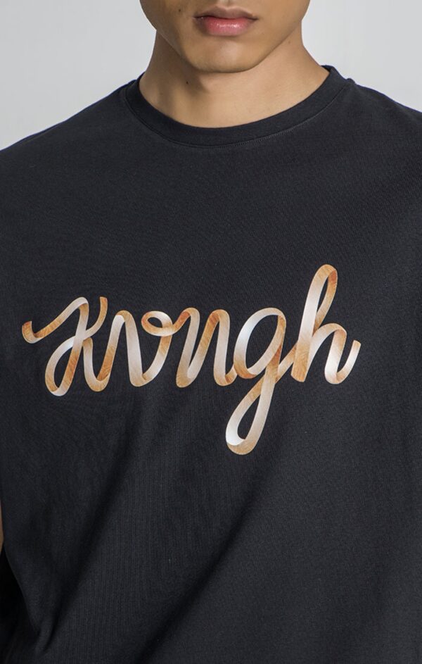 GIANNI KAVANAGH Camiseta " Black Laced Oversized Tee " color negro