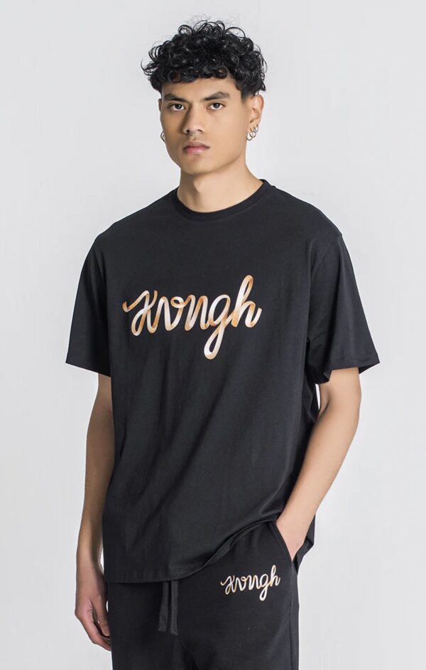GIANNI KAVANAGH Camiseta " Black Laced Oversized Tee " color negro