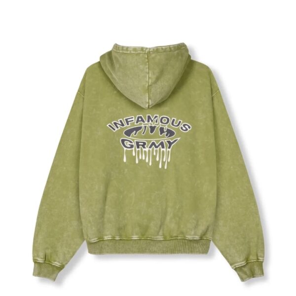 GRIMEY Sudadera " FOLLOW THE DOLLAR WASHED VINTAGE HOODIE " color verde lavado