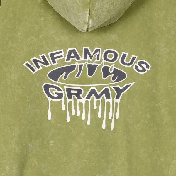 GRIMEY Sudadera " FOLLOW THE DOLLAR WASHED VINTAGE HOODIE " color verde lavado