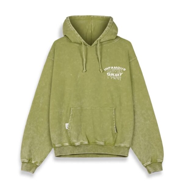 GRIMEY Sudadera " FOLLOW THE DOLLAR WASHED VINTAGE HOODIE " color verde lavado
