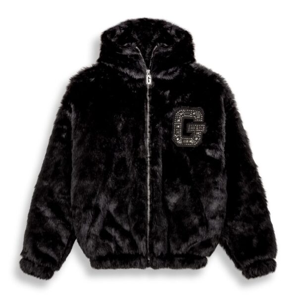 GRIMEYChaqueta"ROYAL PAW FAUX FUR HOODED JACKET"color negro