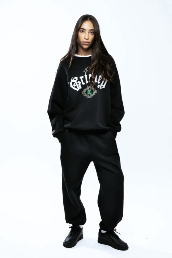 GRIMEY Sudadera " SAOIRSE VINTAGE CREWNECK " color negro