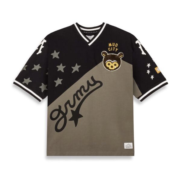 GRIMEYCamiseta"MUD'S THE RESIDENCE V NECK OVERSIZED TEE"color negro