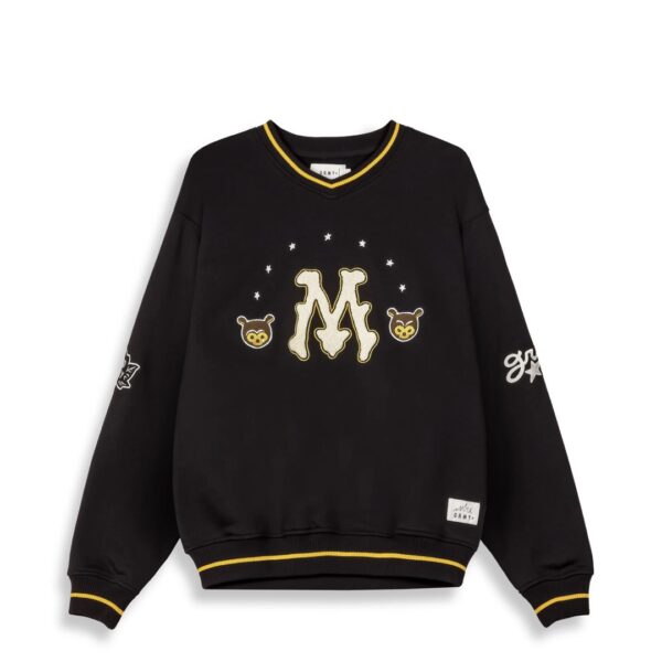 GRIMEYSudadera"MUD'S THE RESIDENCE V NECK VINTAGE CREWNECK"color negro