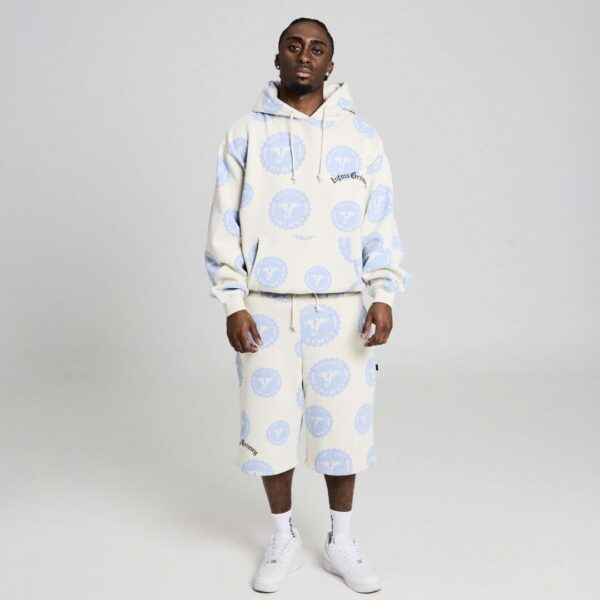 GRIMEYBermudas"CHIEF WATCHER ALL OVER PRINT BAGGY SWEATSHORTS"color blanco