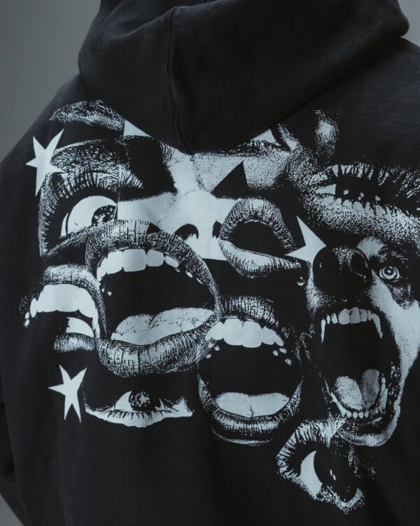 JACKERSudadera cremallera"Fearless Washed"color negro