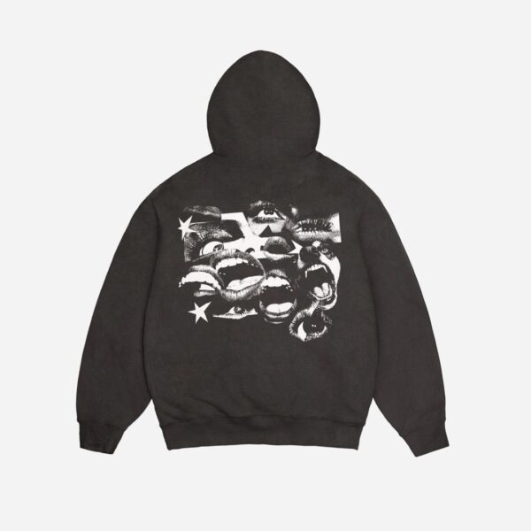 JACKERSudadera cremallera"Fearless Washed"color negro