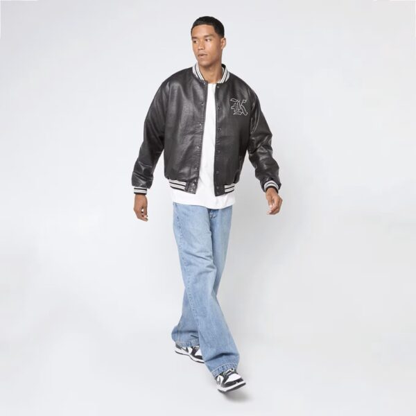 KARL KANIChaqueta"Kani Western Pu Leather College Jacket"color negro