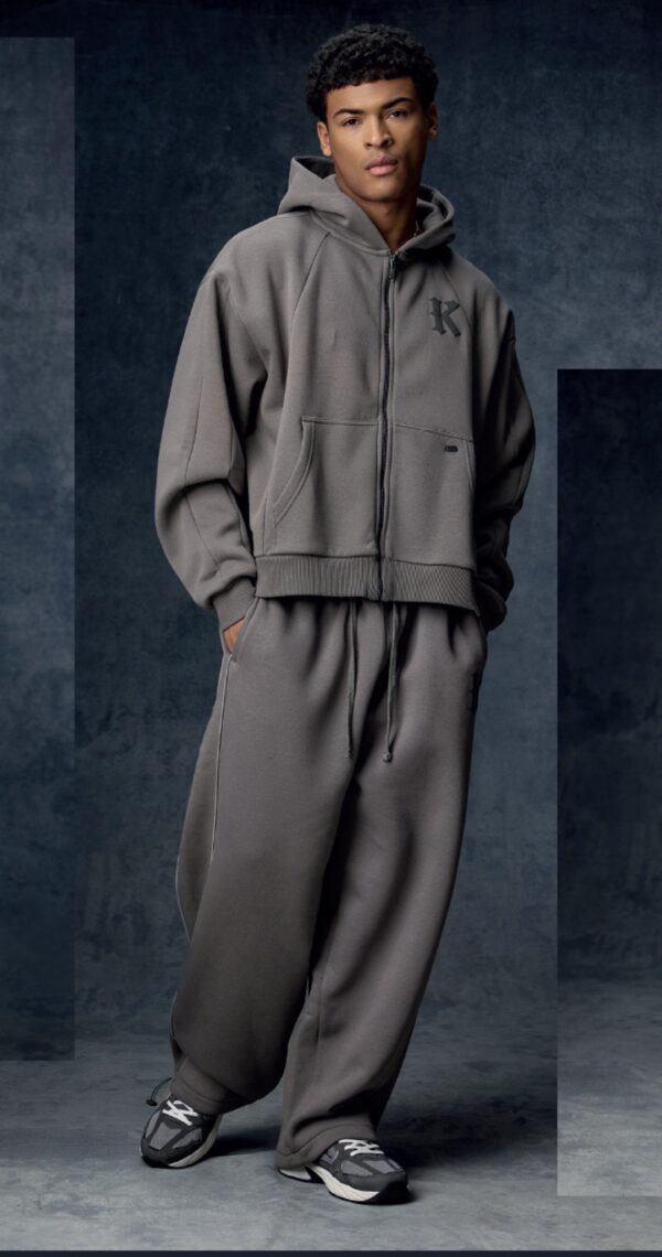 KARL KANI Sudadera " K Boxy Full Zip Hoodie dark grey " color gris