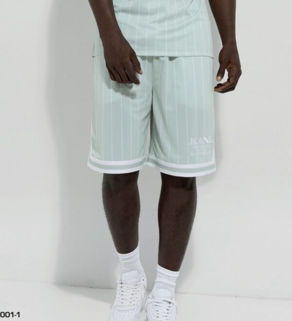 KARL KANI Bermudas " Retro Pinestripe Mesh " color menta