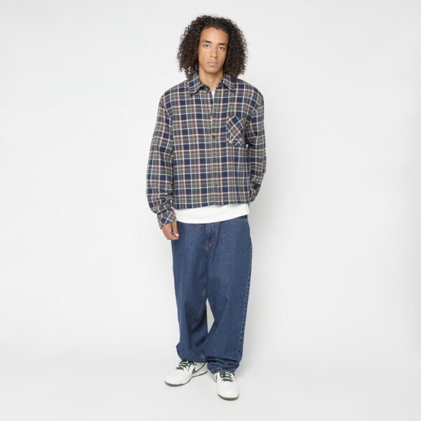 KARL KANICamisa"Small Signature Cropped Check Shirt"color azul