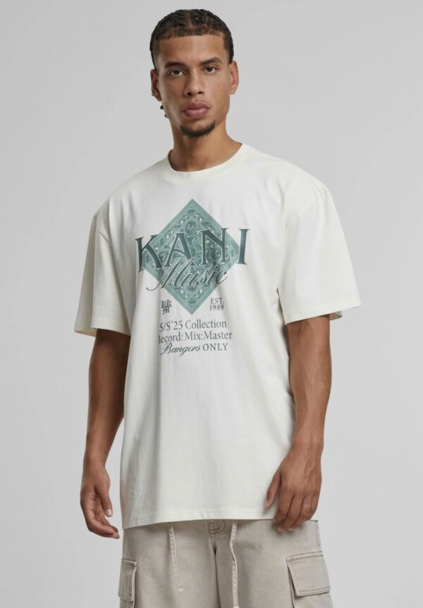 KARL KANICamiseta "Kani Music Paisley Print T-Shirt offwhite"color blanco