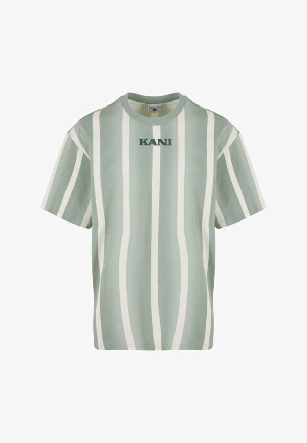 KARL KANICamiseta "Retro Gradient Stripes T-Shirt olive/offwhite"rayas verde