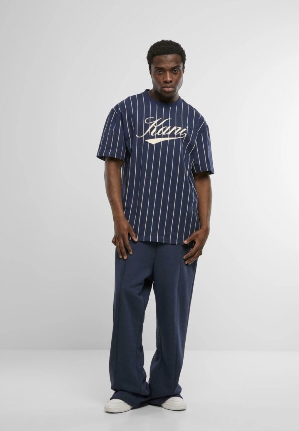 KARL KANICamiseta"Cursive Varsity Pinstripe T-Shirt"color azul