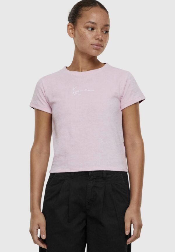 KARL KANI Camiseta " KK Small Signature Block Short Toweling Tee berry/light rose "