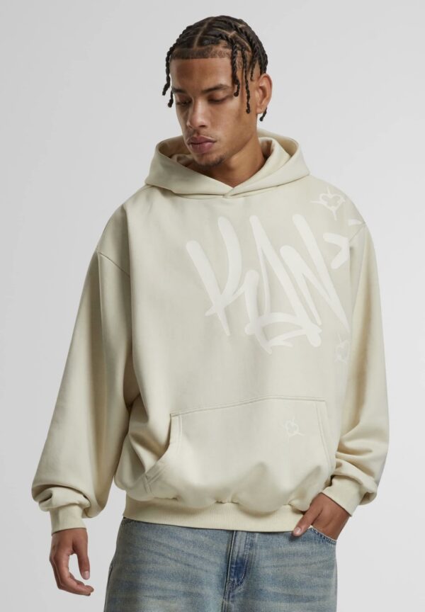 KARL KANI Sudadera "Woven SignaTurkeye Kani Tag Os Hoodie light sand"color beige