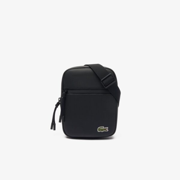 LACOSTEBolso"LCST small flat vertical crossover bag"color negro