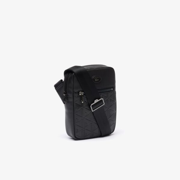 LACOSTEBolso"Monogram leather camera bag Nomogramme"color negro