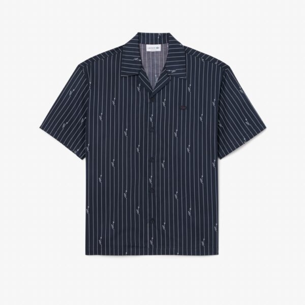 LACOSTECamisa"Short Sleeved Printed Hawaiian Shirt"color negro