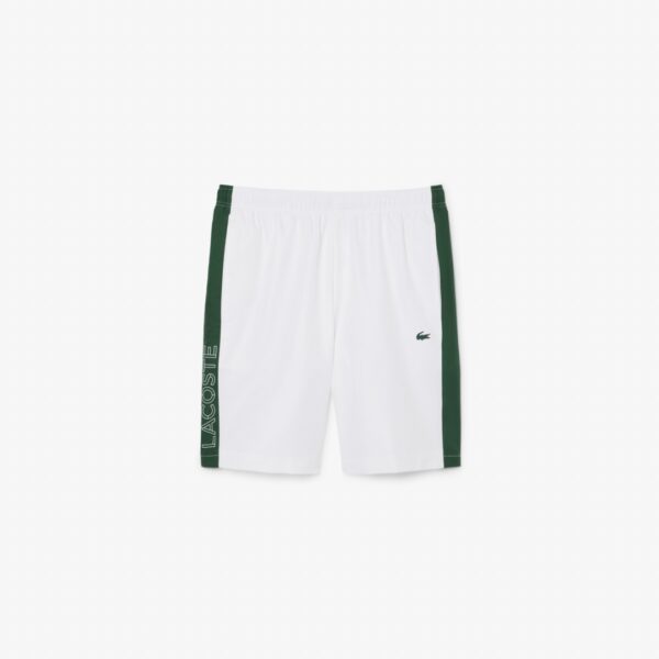 LACOSTEBermudas"Regular Fit Water-Repellent Off Court Shorts"color blanco-verde