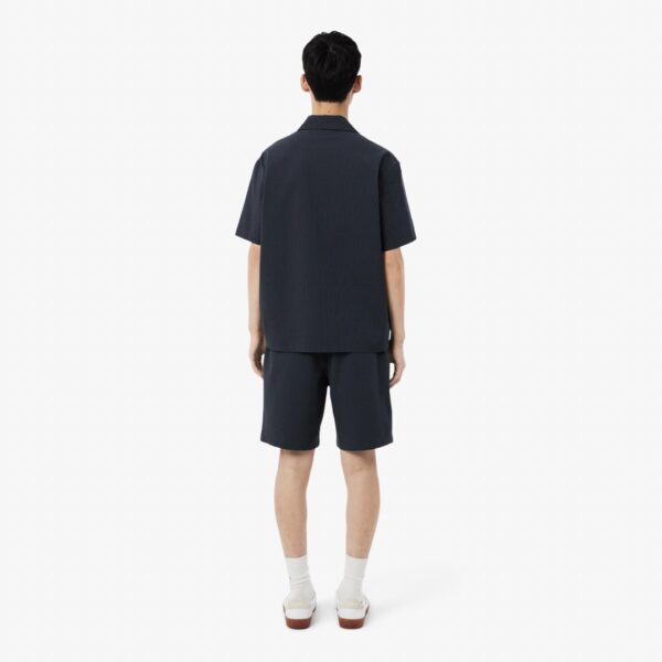 LACOSTEBermudas"Relaxed Fit Waffle Texture Shorts"color negro