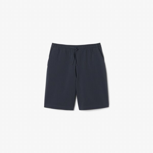 LACOSTEBermudas"Relaxed Fit Waffle Texture Shorts"color negro