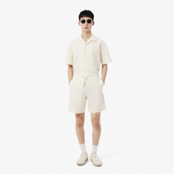 LACOSTEBermudas"Relaxed Fit Waffle Texture Shorts"color crudo