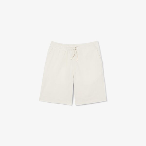 LACOSTEBermudas"Relaxed Fit Waffle Texture Shorts"color crudo