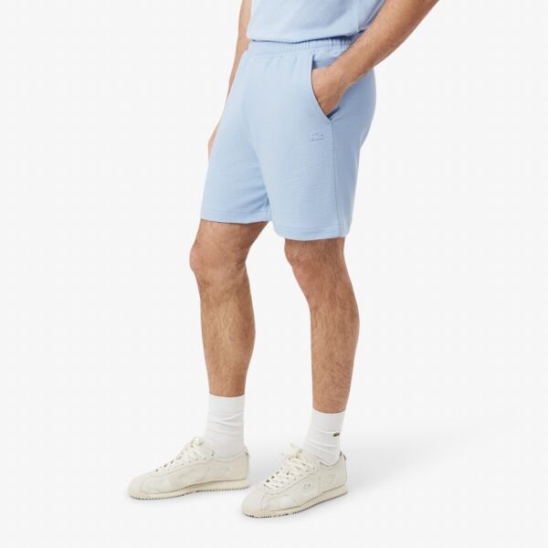 LACOSTEBermudas"Textured Jersey Shorts"color celeste